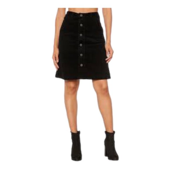 Tommy Hilfiger Dresses & Skirts - Tommy Hilfiger Y2K Denim Skirt 90s Vintage Button Close Womens SZ 14 Black Jean